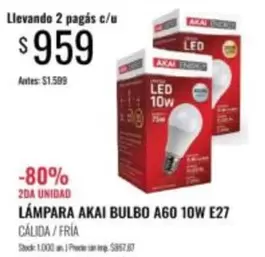 LÁMPARA AKAI BULBO A60 10W E27