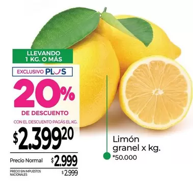 X$ - Limón granel