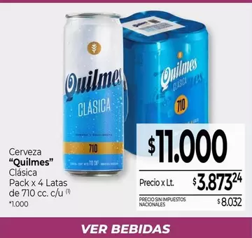 Quilmes - Cerveza "" Clásica Pack x 4 Latas