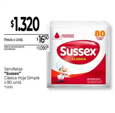 Sussex - Servilletas Clásica Hoja Simple