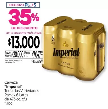 Imperial - Cerveza Pack x 6 Latas