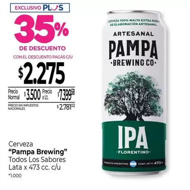 X$ - Cerveza IPA Florentino Lata x 473 cc.