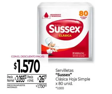 Sussex - Servilletas Clásica Hoja Simple