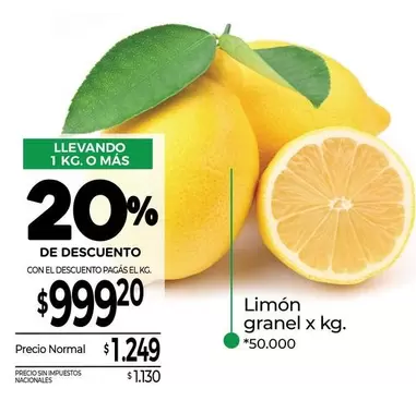 X$ - Limón granel x kg.