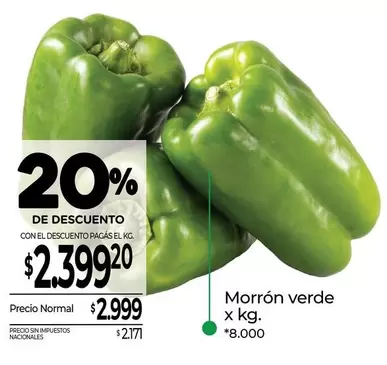X$ - Morrón verde