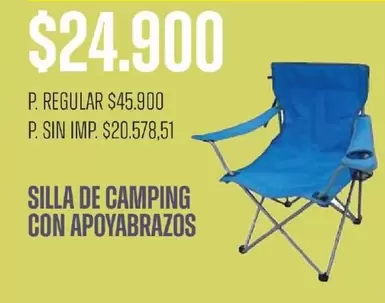SILLA DE CAMPING CON APOYABRAZOS