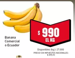 Banana Comercial o Ecuador