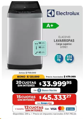 Electrolux - LAVARROPAS ELAC014S