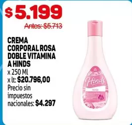 Hinds - CREMA CORPORAL ROSA DOBLE VITAMINA A