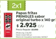 Pringles - Papas fritas sabor original turbo