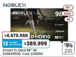 Noblex - Smart Tv Qled 98" 4K DL98X9500