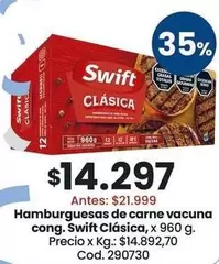 Swift - Hamburguesas de carne vacuna