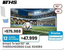 Smart Tv led 50" 4K THS50UHD26GS