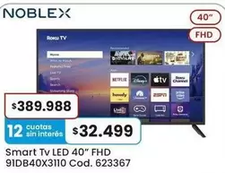 Noblex - Smart Tv LED 40" FHD 91DB40X3110
