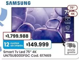 Samsung - Smart Tv Led 75" 4K UN75U8000FGC