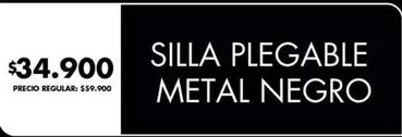 Negro - SILLA PLEGABLE METAL NEGRO