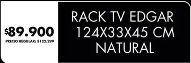 RACK TV EDGAR 124X33X45 CM NATURAL