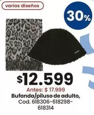 Bufanda/piluso de adulto, Cod. 618306-618298-618314