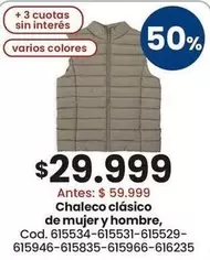 Chaleco clásico de mujer y hombre, Cod. 615534-615531-615529-615946-615835-615966-616235