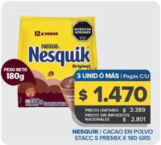 Nesquik - Cacao En Polvo Stacc S Premix