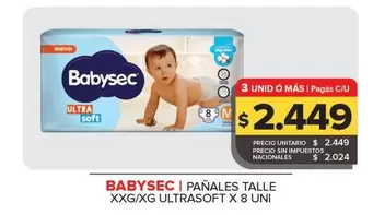 Babysec - Pañales Talle XXG/XG Ultrasoft