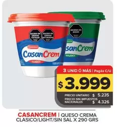 Casancrem - Queso Crema Clasico/Light/Sin Sal