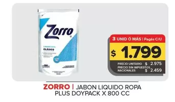 Zorro - Jabon Liquido Ropa Plus Doypack