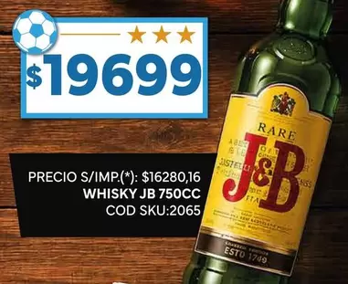 J&B - WHISKY JB 750CC COD SKU:2065