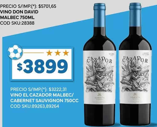 Don David - VINO DON DAVID MALBEC 750ML COD SKU:28388