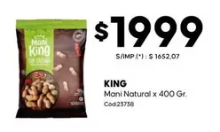King - Mani Natural x 400 Gr. Cod:23738