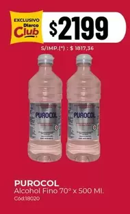 Purocol - Alcohol Fino 70° x 500 Ml. C
od:18020