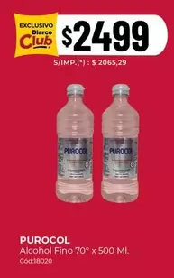 Purocol - Alcohol Fino 70° x 500 Ml. Cód:18020