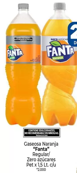 Fanta - Gaseosa Naranja Regular/ Zero azúcares