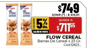 Flow - Barras De Cereal x 23 Gr. Cód:12823