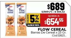 Flow - Cereal Barras De Cereal x 23 Gr. Cód:12823