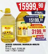 Marolio - ACEITE GIRASOL MOLTO