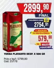 Playadito - YERBA PLAYADITO DESP. X 500 GR