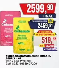 Cachamate - YERBA CACHAMATE AMAR-ROSA-H. SERR.X 1KG