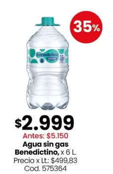 Benedictino - Agua sin gas