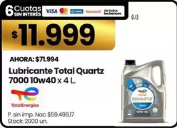 X$ - Lubricante Quartz 7000 10W40