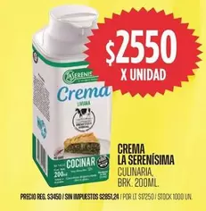 La Serenísima - Crema Cocinar