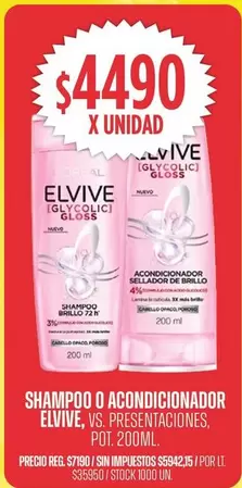 Elvive - SHAMPOO O ACONDICIONADOR