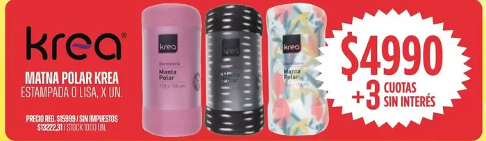 krea - MATNA POLAR KREA ESTAMPADA O LISA