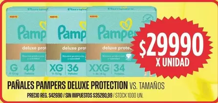 Pampers - PAÑALES DELUXE PROTECTION VS. TAMAÑOS