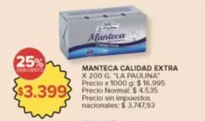 La paulina - Manteca Calidad Extra