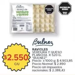 X$ - RAVIOLI VERDURA Y QUESO