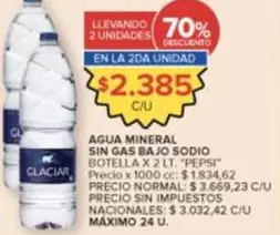 Glaciar - AGUA MINERAL SIN GAS BAJO SODIO