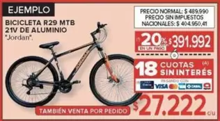 BICICLETA R29 MTB 21V DE ALUMINIO