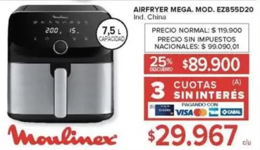 Moulinex - AIRFRYER MEGA. MOD. EZ855D20