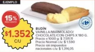 Carrefour - BUDÍN VAINILLA/MARMOLADO/CHOCOLATE/CON CHIPS